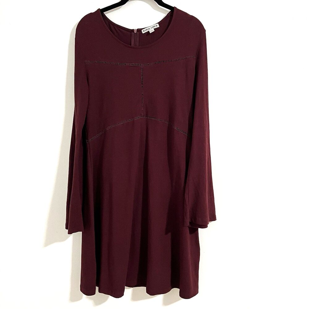 Moral Fiber Pink Skater Dress Size L Bell Long Sleeves Bohemian Gypsy Festival